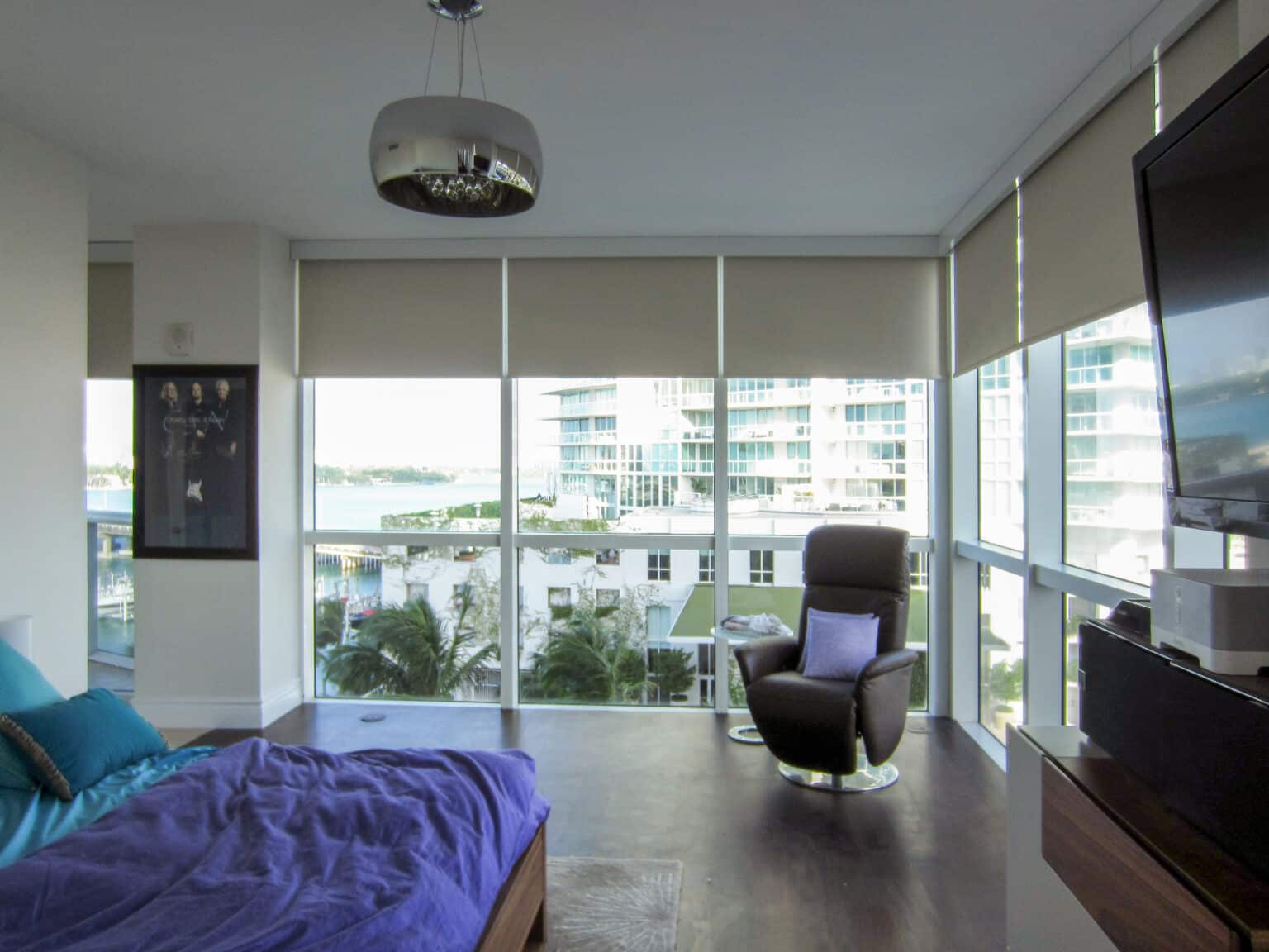 Murano Grande Condo+Motorized Blackout Shades+Fascia+Qmotion+Floor To Ceiling