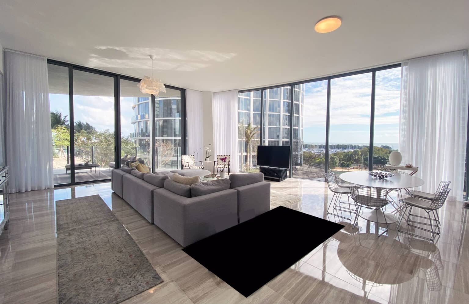 Park Grove+5A+Drapes+Ripplefold+Sheer+Floor To Ceiling+Living Room