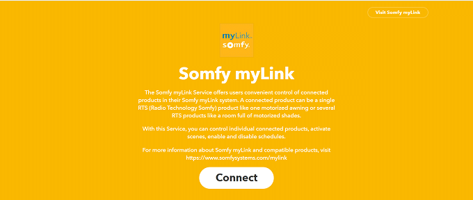 Connect Somfy myLink with IFTTT