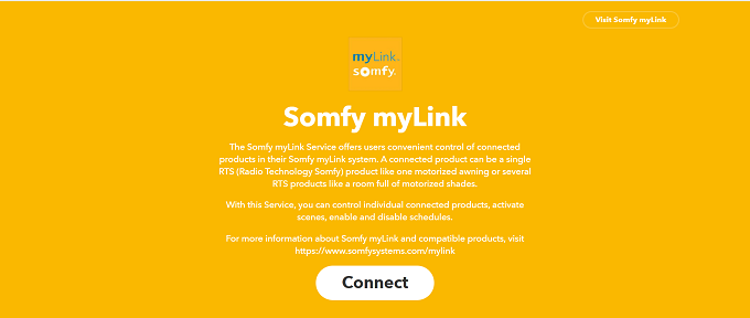 Connect Somfy myLink with IFTTT