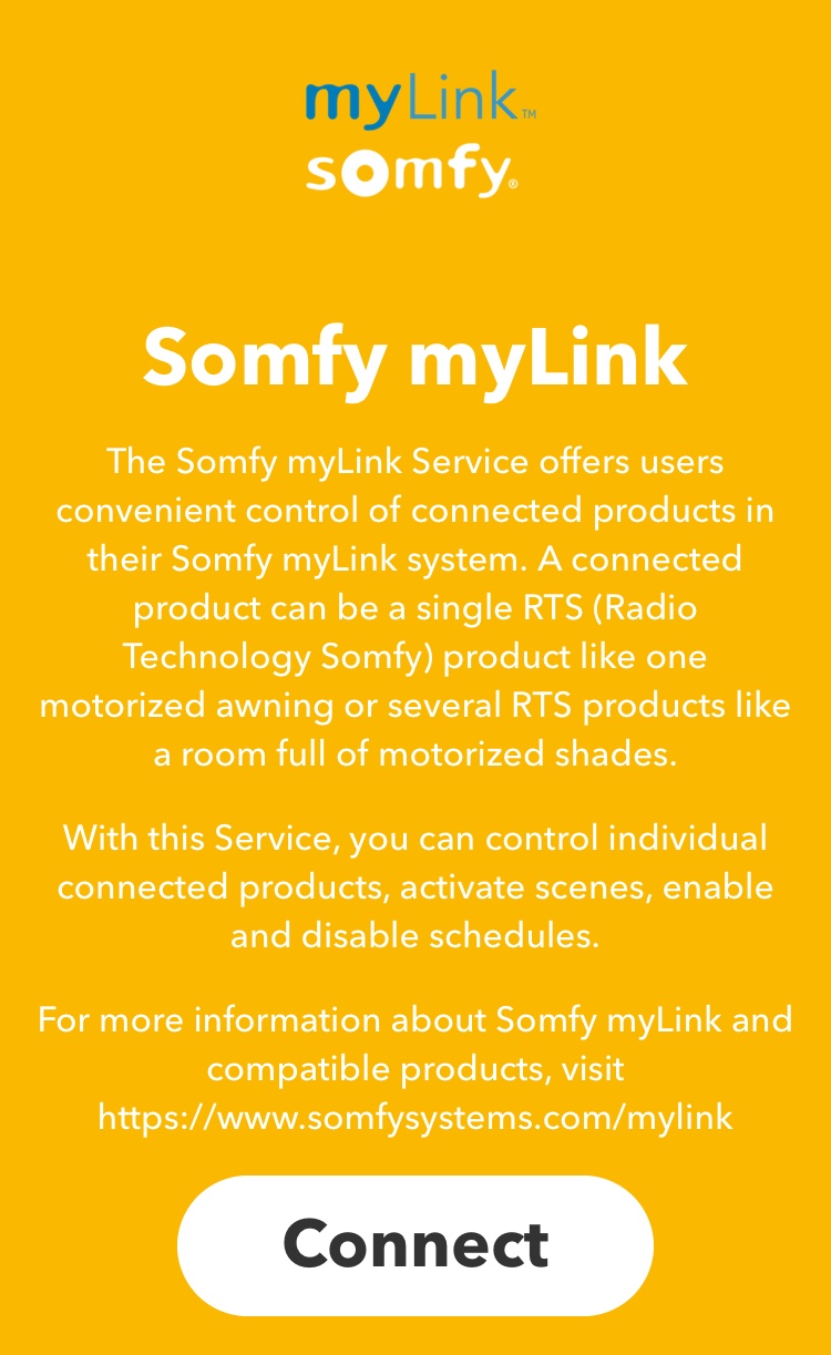 Connect Somfy myLink with IFTTT